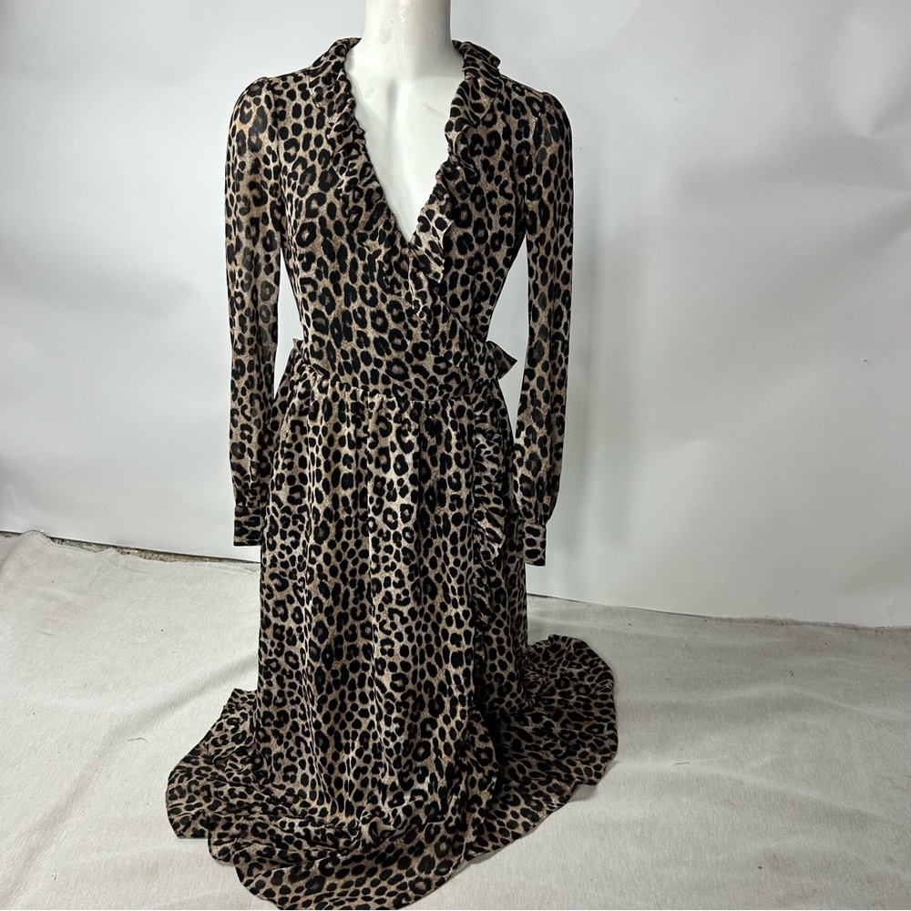 Women’s Michael Kors XS Leopard Print Wrap Dress D